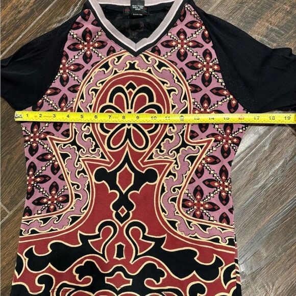 Custo Barcelona vtg graphics T with mesh shoulders, embroidered sleeves EUC SZ M - Picture 11 of 14